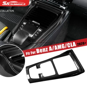LHD Real Carbon Fiber Gear Shift Panel Trim Cover For Benz A45S/CLA45S AMG 2019+ - Picture 1 of 11