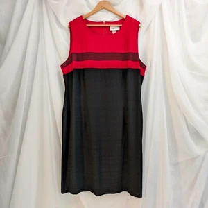 Vintage 90's Plus Size Red & Black Dress, SL Fashions, Size 24/2X - Picture 1 of 4