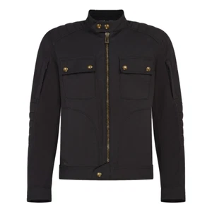 Belstaff Roberts Cotton Canvas Lightweight Motorcycle Jacket - Black - Picture 1 of 5