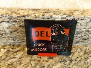 1960s HOUZE ART VINTAGE TRUCK MIRROR ADVERTISING TRAY DISH NAKED NAUGHTY ASHTRAY - Picture 1 of 7