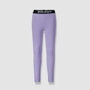 $209 Palm Angels Kids Girl's Purple Logo Stretch Waistband Leggings Pants Size 4 - Picture 1 of 4