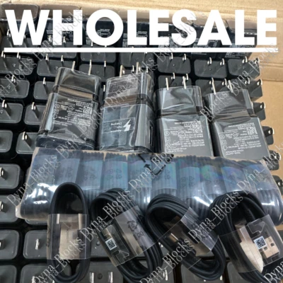  Lote de cables cargador de pared rápido tipo C para Samsung Galaxy S10 Note10 S8 S9 Plus S22 Foto 1 de 4