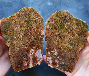 18.9 oz (536 gr) Sagenite Agate, Lapidary Slabs, Needle Agate, Agate Slab, Agate - Picture 1 of 16