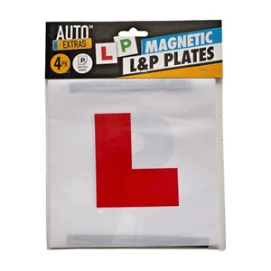 Learner L & Provisional P Drivers Plates Magnetic 4 In Pack Legal UK Size Strong - Picture 1 of 2