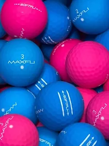 12 Maxfli SoftFli matt AAAA/AAAA - rosa ODER blau - gebrauchte Golfbälle 4A/5A - Bild 1 von 8
