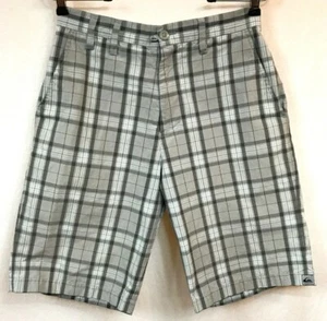 Quiksilver Mens 28 Plaid Shorts Gray Surf Skate Casual VTG Style - Picture 1 of 8