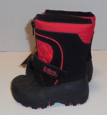 Totes Tyler II Nieve Invierno Botas Niños 5 Niños Pequeños Negro Rojo Impermeable Shell Nuevo Foto 1 de 4