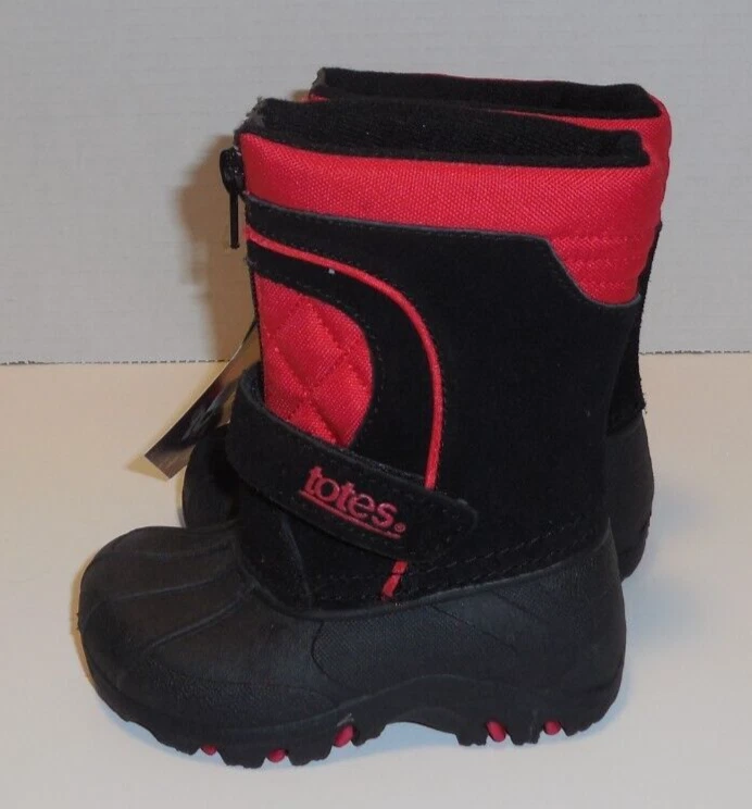 Totes Tyler II Nieve Invierno Botas Niños 5 Niños Pequeños Negro Rojo Impermeable Shell Nuevo Foto 1 de 4