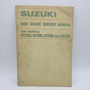 1972 ORIGINAL SERVICE MANUAL SUZUKI DISC BRAKES GT250 GT380 GT550 GT750  - Picture 1 of 5