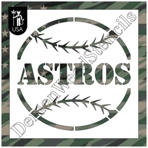 6"x6" Clear Plastic Stencil - Astros Baseball (SCA111) (.007") - Picture 1 of 2