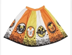 Loungefly Stitch Shoppe Disney Mickey & Minnie Candy Corn Kitsch Sandy Skirt - L - Picture 1 of 3