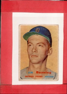 1957 Topps #338 Jim Bunning F Fair RC Rookie Tigers ID:71887 Foto 1 de 2