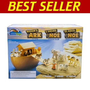 Imaginative 17-Piece Noah's Ark Set - Includes Noah, 14 Animals & Floating Ark - Picture 1 of 8