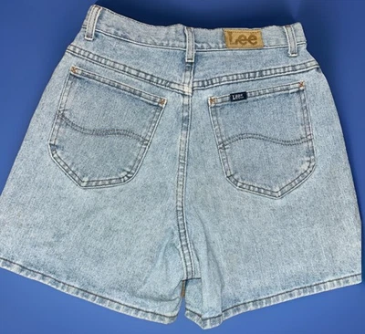 Винтажные женские джинсовые джинсовые джинсовые шорты LEE 11 средний размер сделано в США мама с высоким подъемом высокая талия синие - Изображение 1 из 4