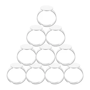 Anillos ajustables en blanco bisel anillo dedo artesanía joyería 20 piezas - Imagen 1 de 12