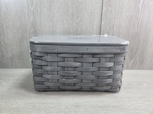 Bold Blue Longaberger Rectangle Tissue Basket and Lid Set - Picture 1 of 11