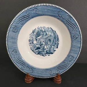 Currier und Ives blau von Royal 9 1/8" runde Gemüseschüssel, Ahorn Zucker. - Bild 1 von 9