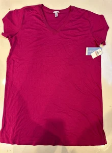 Jockey Damen weiche Nachtwäsche Nachthemd Farbe beere Größe 2X Schleifen Kurzarm - Bild 1 von 5