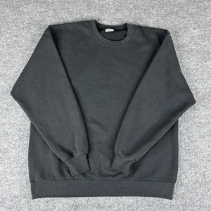VINTAGE 90s Jerzees Blank Sweatshirt Mens Large L Black Crewneck Made In USA - Picture 1 of 4