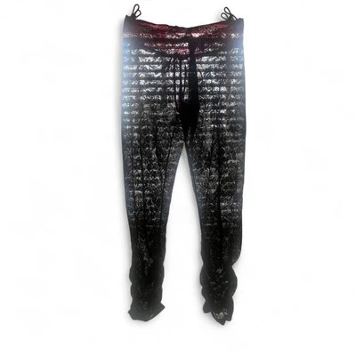 Rare Lip Service Red black Sheer Floral lace ruched Legging  Sz 7 gothic punk - Image 1 of 4