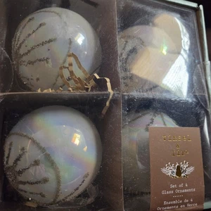 MEJOR PRECIO Navidad Vacaciones Multicolor Vidrio Árbol Decoración Adornos Set 4 Nuevo. - Imagen 1 de 4