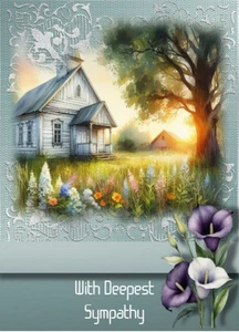 HANDMADE 3D SYMPATHY GREETING CARD - Picture 1 of 1