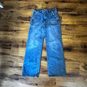 Jeans denim blu a vita alta gamba larga Loft 27 stile marinaio - Foto 1 di 7