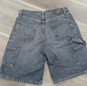 Levis SilverTab Denim Shorts Mens 34 Medium Wash Y2K Carpenter Retro Grunge - Picture 1 of 5