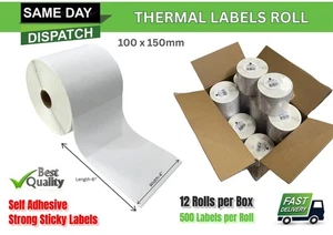 5 x ROLLS 4X6" White DIRECT THERMAL LABELS- 2500 LABELS - Picture 1 of 1