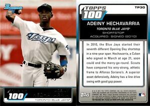 2011 Topps 100 ADEINY HECHAVARRIA Baseball Card TP30 Toronto Blue Jays