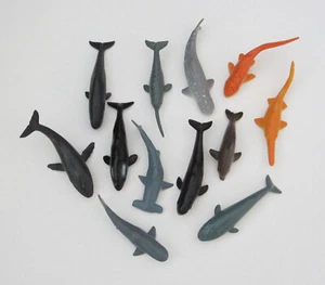 12 Shark & Whale Figures Toy Ocean Beach Sea Life Kid Bday Party Goody Bag Favor - Picture 1 of 10