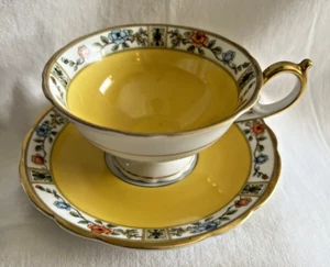 Antique Royal Bayreuth Bavaria Cup & Saucer Yellow Gold Flowers Germany - Picture 1 of 7
