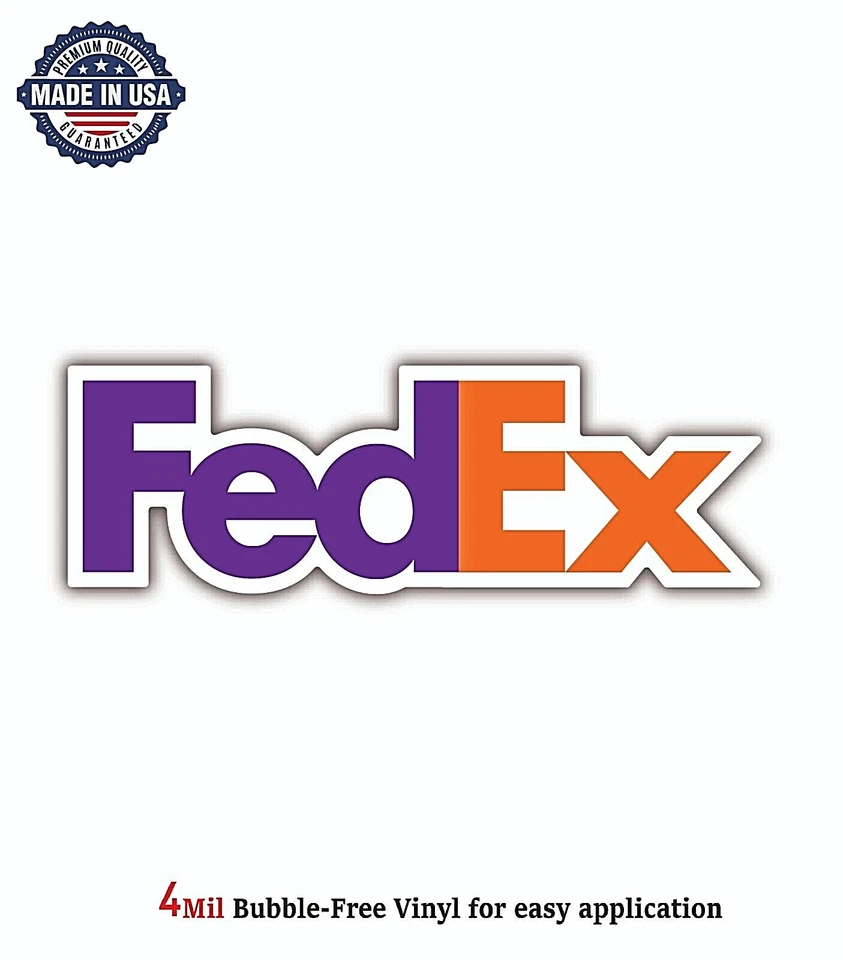 FEDEX CORREO PAQUETERÍA SERVICIOS VINILO CALCOMANÍA PEGATINA PARACHOQUES COCHE 4M LIBRE BURBUJAS HECHO EN EE. UU. Foto 1 de 2