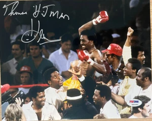 THOMAS HITMAN HEARNS SIGNED 8X10 BOXING PHOTO PSA/DNA - Picture 1 of 2