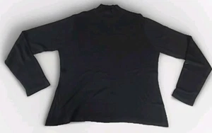Terry Lewis Classic Luxuries Turtleneck Sweater Silk Blend Sz L Black Pullover - Picture 1 of 9