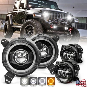 Faros LED Halo 130W + Kit de luces antiniebla para Jeep Wrangler JL Gladiator 2018-23 - Imagen 1 de 12