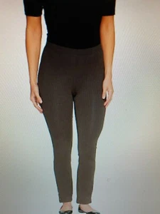 Susan Graver Weekend Stretch Cotton Ankle Leggings – Brown, S - Picture 1 of 4