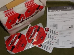 (QTY 27) ULINE ShockWatch Sticker Signs Label 50G (Red) S-5158 Spotsee L-47S - Picture 1 of 4