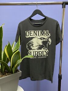 Denim & Supply Ralph Lauren Big Logo T Shirt Size S Grey Crewneck Small