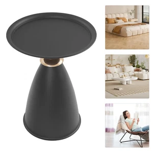 Black Small Round Side Table Side Table for Small Spaces, Modern Couch End Table - Picture 1 of 16