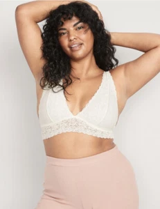 Top Bralette Old Navy para mujer talla 4X ~ encaje... crema de la crema $25... nuevo con etiquetas - Imagen 1 de 7