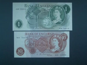 **GB 10s & £1 'GEF'+ Replacement Hollom 1963 Banknotes*** - Picture 1 of 9