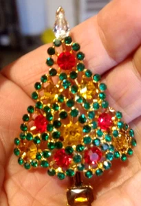 Rafaelian multi color Christmas tree brooch vintage authentic nos - Picture 1 of 2