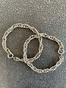 HIGH END *SELTEN* TRAUMHAFT WUNDERSCHÖNES VINTAGE EIN PAAR SILBERFARBENE SEIL ARMBAND!! - Bild 1 von 2