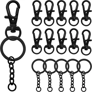 150Pcs Black Swivel Snap Hook Set,Swivel Clasp Keychain Hook Lobster Clasp Split - Picture 1 of 12