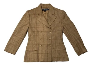 Ralph Lauren Blue Label Vintage Silk-Wool-Linen Tweed Blazer Jacket - Size 8 - Picture 1 of 5