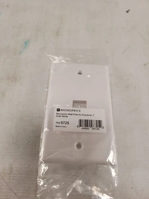 Monoprice Wall Plate For Keystone 1 Hole White 6725 - Image 1 of 4