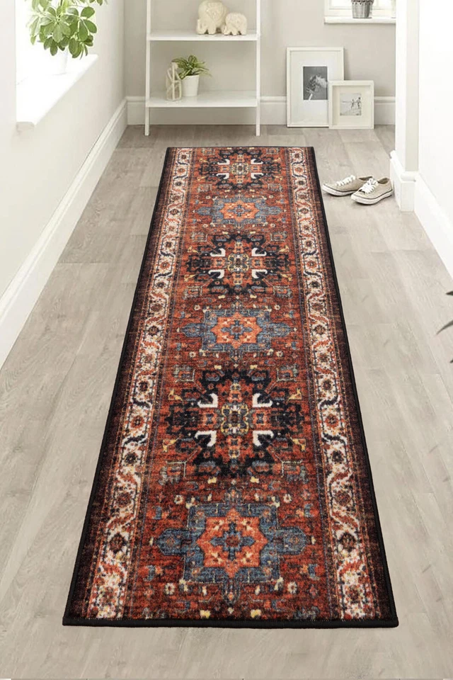 RUGSTYLESONLINE Custom Size Runner Rug Cut Pile Antique Oriental Handmade Look Hotel Quality Rug