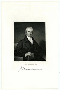 JOHN MARSHALL, Chief Justice of the US/Supreme Court/State Secy, Engraving 9190 - Picture 1 of 1