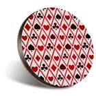 1 x Round 12cm Coaster - Playing Cards Hearts Spades #3724